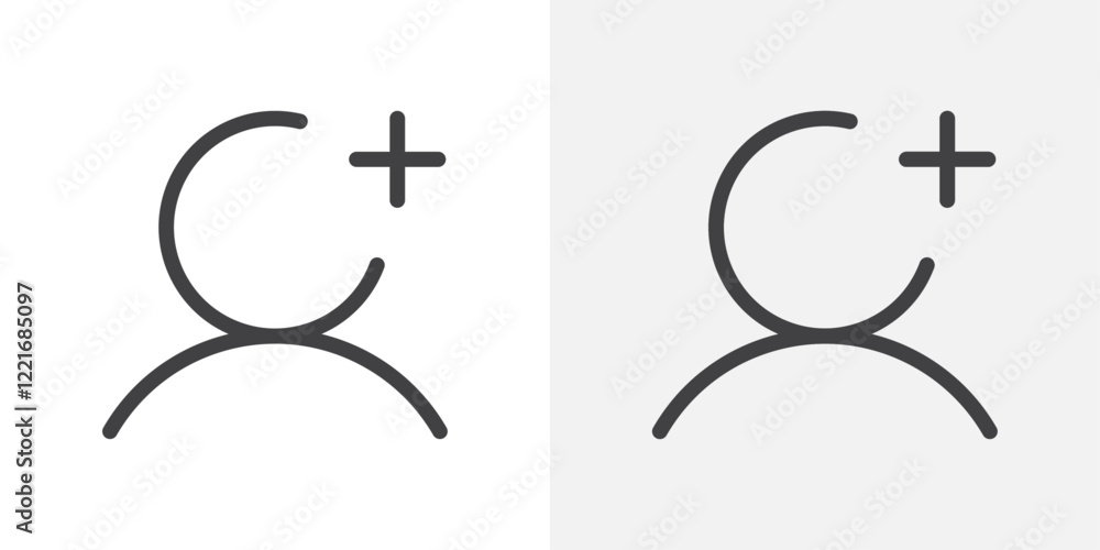 Poster Add a new user icon Outline vector sign