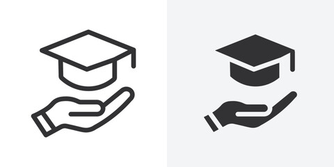 Accessible or free education icon Outline vector sign