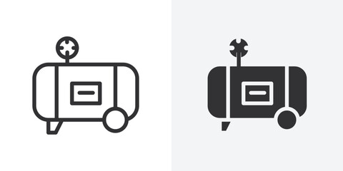 Air compressor pump icon Outline vector sign