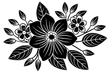  A clean and elegant floral vector art illustration featuring a minimalistic flower design