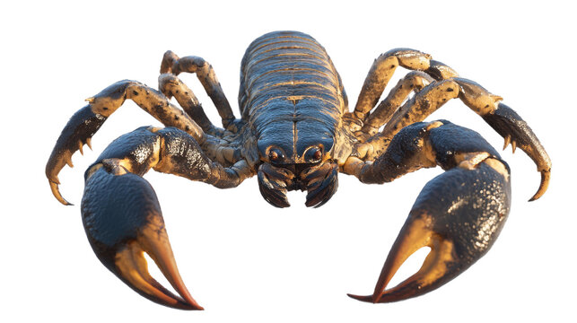 Whip Scorpion Closeup: A whip scorpion, also known as a vinegaroon, stares directly at the camera with its intimidating pedipalps and segmented tail raised.