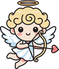 Adorable cute baby archery cupid cartoon 