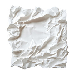 Obraz premium Piece of crumpled blank white craft paper isolated on transparent background