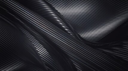 Intricate patterns of black carbon fiber create a sleek and modern texture, emphasizing depth and movement.