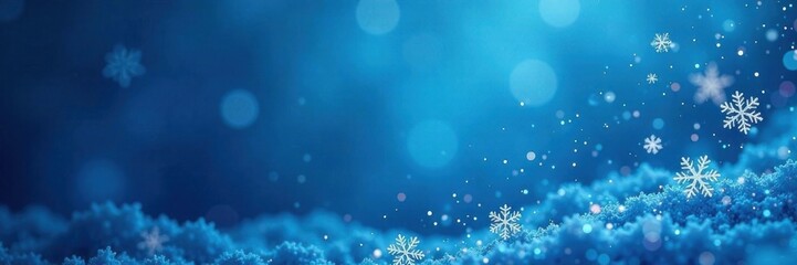 Snowflakes falling on a blue background , snowflake, blue