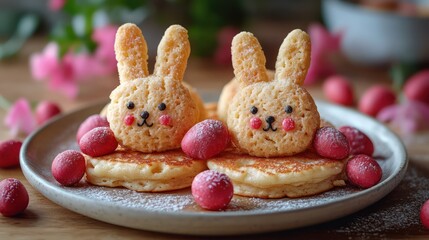 Bunny-shaped Easter treats like pancakes and cookies make for a fun celebration breakfast