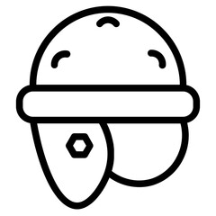 Helmet Man Sport Line Icon