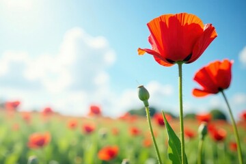 Obraz premium Individual poppy isolated, flower, single bloom