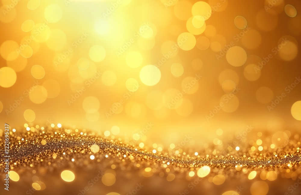 Aufkleber golden glitter background with soft bokeh effect. shiny sparkles create festive, luxurious ambiance.