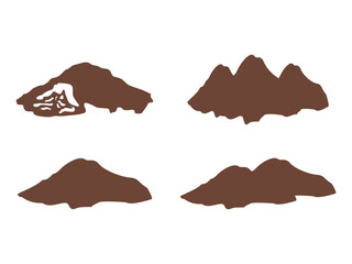 Pile of soil for agricultural vector illustration on transparent background