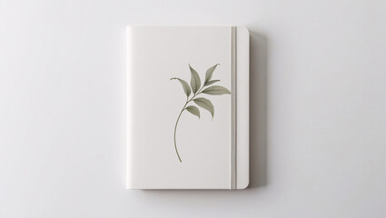 Elegant white journal with watercolor floral design on the cover perfect for creative planning or writing