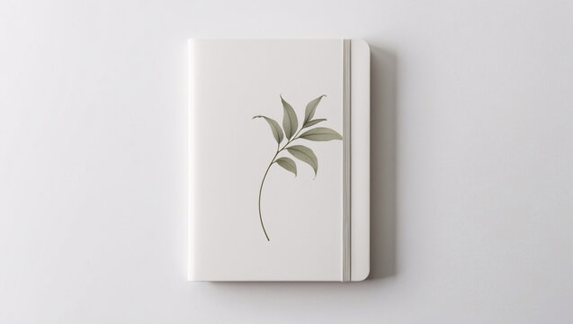 Elegant white journal with watercolor floral design on the cover perfect for creative planning or writing