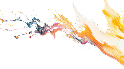 Colorful paint splash on transparent background