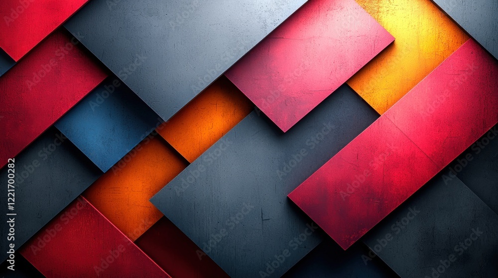 Aufkleber abstract geometric design: interplay of color and form