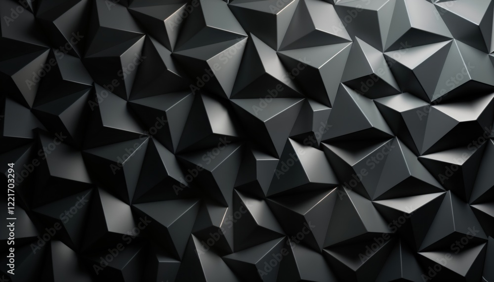 Aufkleber abstract 3d dark triangular wall design. geometric shapes create modern, striking pattern. ideal for