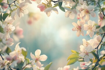 Tree branch flower Photo, Summer spring painted frames, Photo art