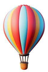 Obraz premium Colorful Hot Air Balloon with Bright and Vibrant Design on Transparent Background