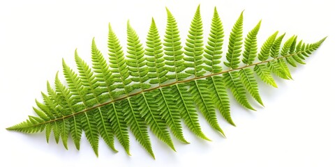 Single Fern Frond on White Background