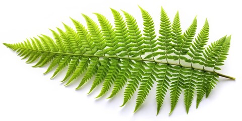 Single Fern Frond on White Background