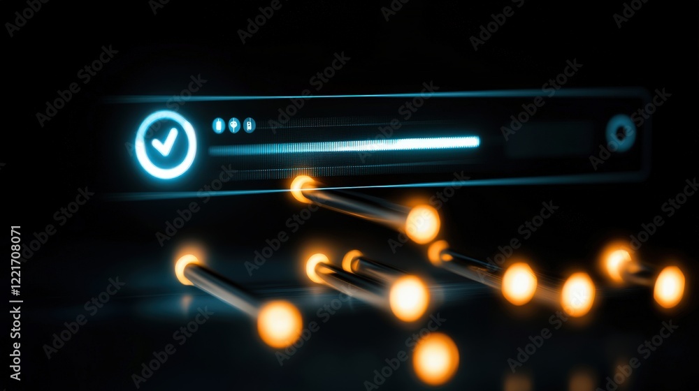 Poster a glowing search bar being typed into, representing research and data collection.