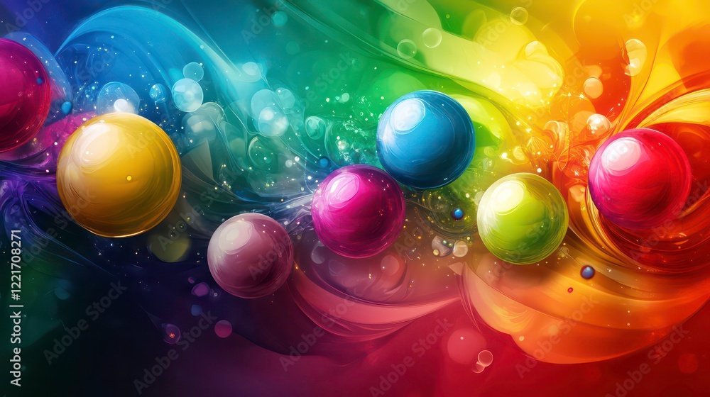 Canvas Prints vibrant collection of colorful balls in abstract background