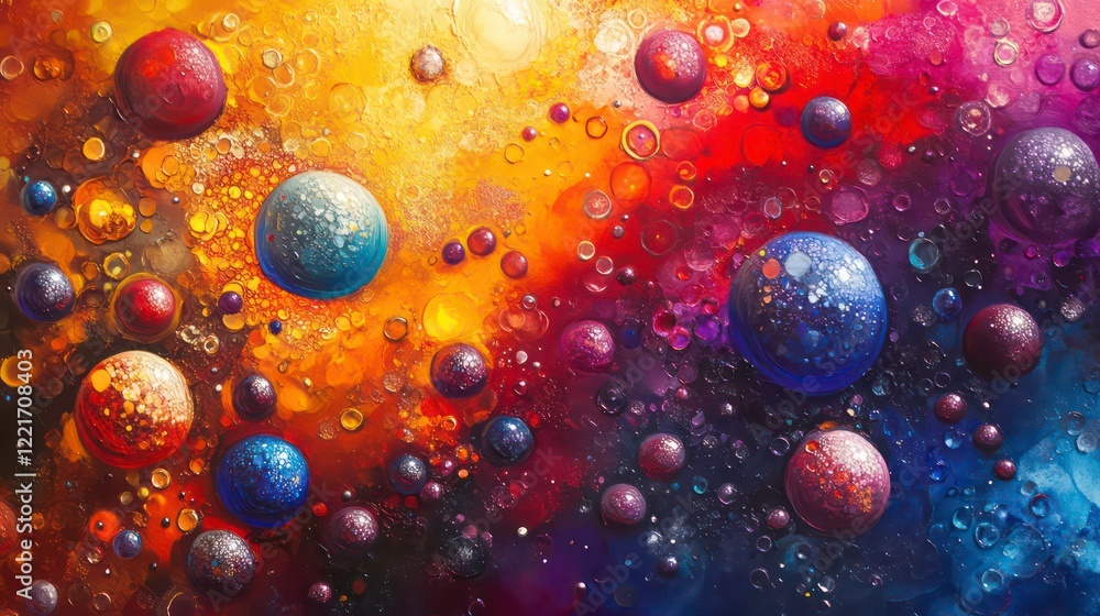 Wall mural vibrant collection of colorful balls in abstract background