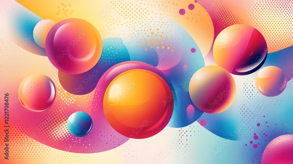 Wall mural vibrant collection of colorful balls in abstract background