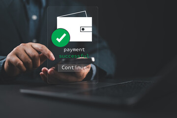 Mobile Digital Wallet Payment Successful. person Professional Using Smartphone for Secure Digital...