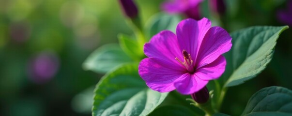 Intricate details of purple flower buds onIpomoea stems and leaves, closeup, plant