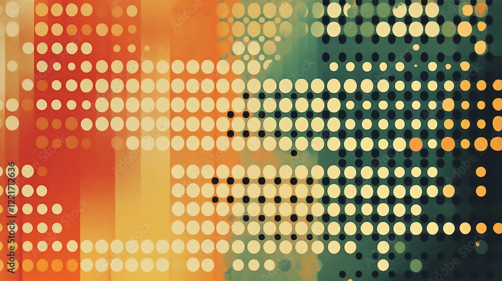 Aufkleber abstract pattern with circles and retro colors for modern design