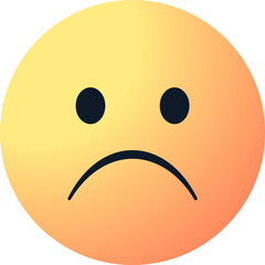 frowning sad emoji face with downward frown. disappointment, unhappy, sadness emoticon with a downturned mouth