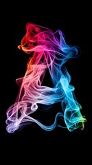 Obraz premium Angular letters, enveloped in sleek abstract smoke, vibrant reflections, 3D illustration