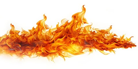 Fire Flames Isolated on White Background