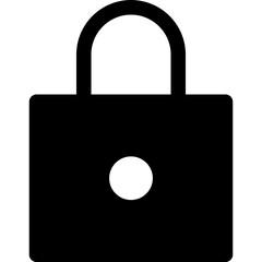 Lock glyph icon, flat style vector illustration