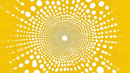 A Bold and Dynamic Comic Book Style Background with a Central Circular Pattern of White Dots on a Vibrant Yellow Radiating Design