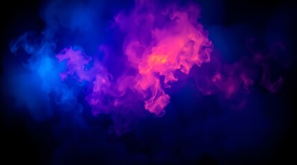 Vibrant Smoke Clouds in Electric Blue and Pink