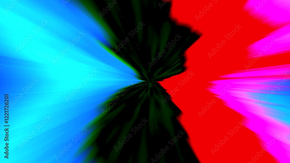 Poster bright glowing flashy colorful shapes animation on a black background