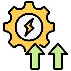 Energy Development Outline Color Icon