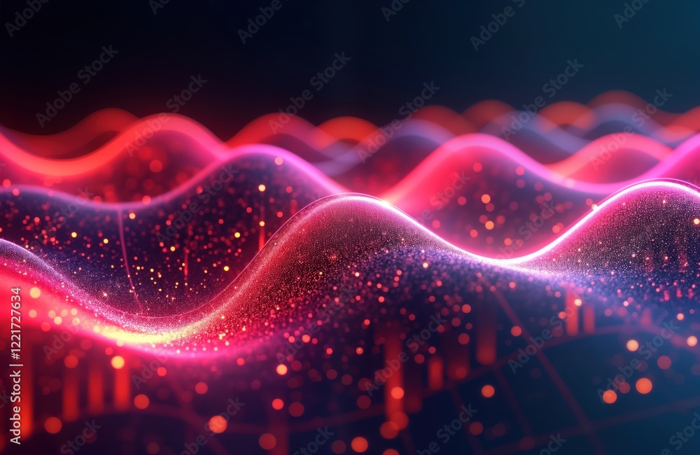 Poster abstract vibrant design with glowing neon waves. dynamic pattern with smooth curves. fluid movement 