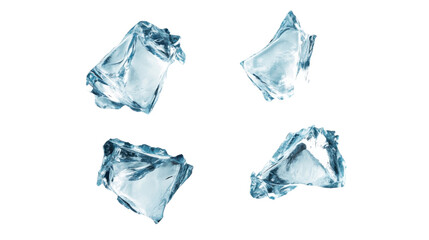 Ice cubes on transparent background