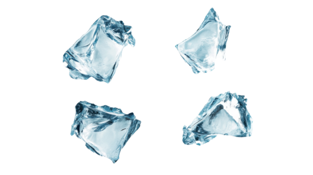 Ice cubes on transparent background