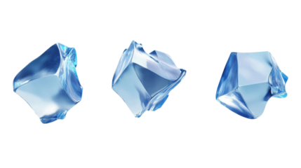 Ice cubes on transparent background