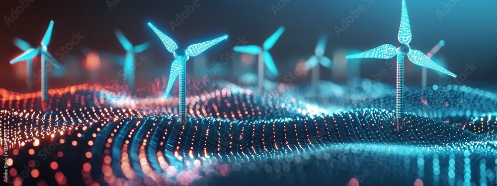 Canvas Prints abstract representation of clean energy depicted with glowing waves
