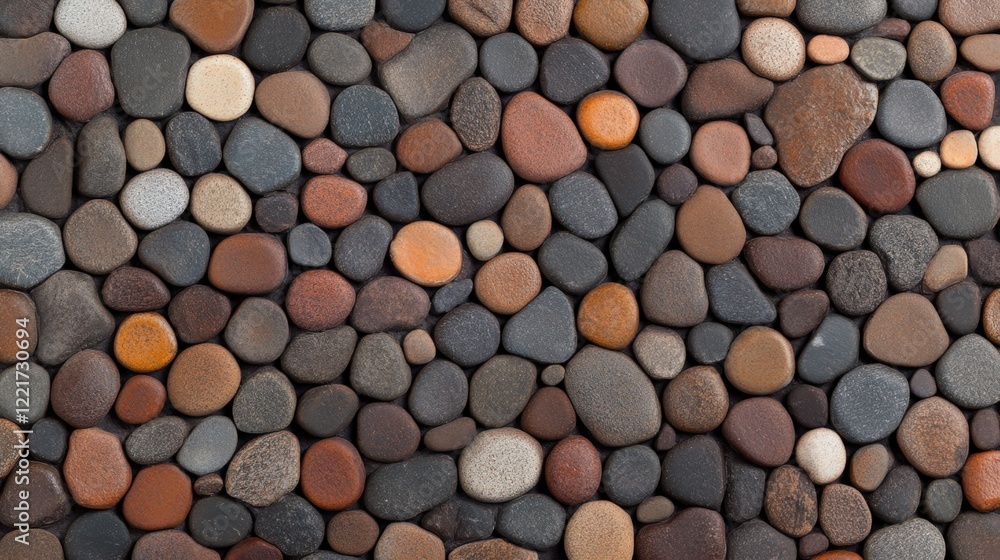 Aufkleber natural pebble background with multicolored river stones for texture and design