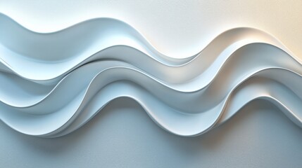 Sleek White Curves on Modern Wall Design