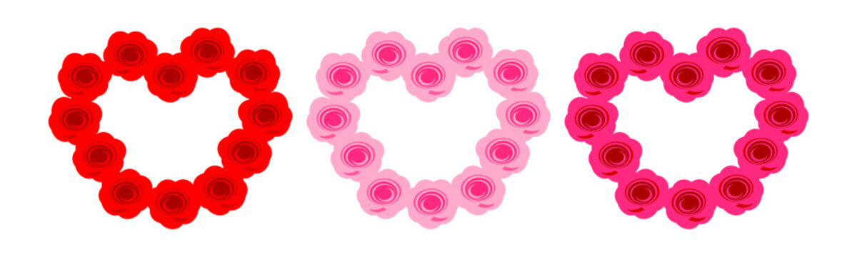 Fototapeta Rose heart frame. Frames of flowers. Frames for inscriptions. Design elements