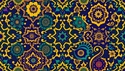 Vibrant Mandala and Paisley Pattern Design