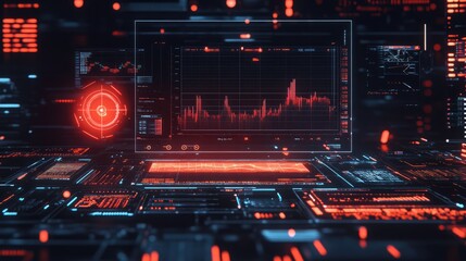 Futuristic financial charts and stock market analysis