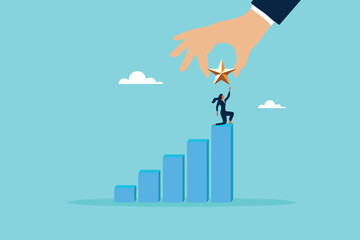 Reaching New Heights, A Helping Hand Guides a Businesswoman to Shine at the Peak of Success