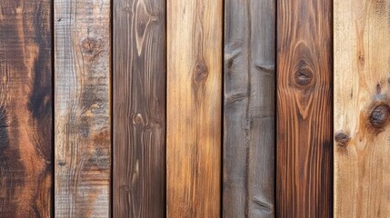 Naklejka premium Rustic vertical wood planks background texture, outdoor wall